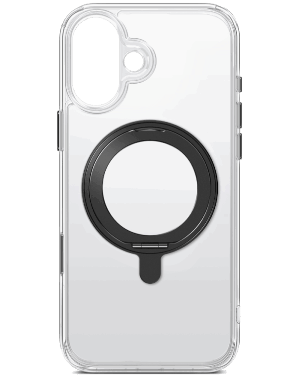 felixx Premium ORBIT Ring Case mit MagSafe für iPhone 16 Transparent/Black