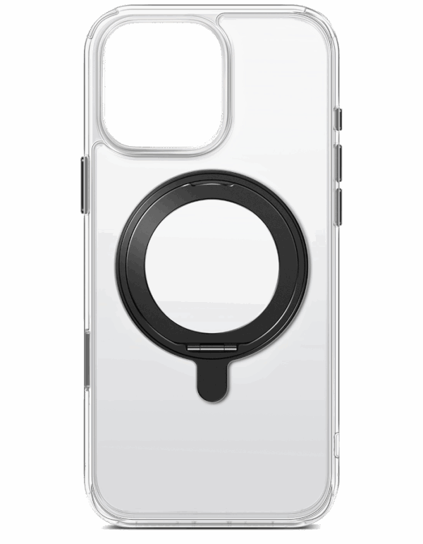 felixx Premium ORBIT Ring Case mit MagSafe für iPhone 16 Pro Transparent/Black