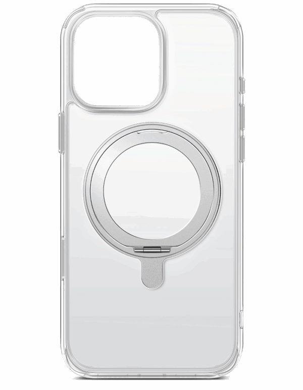 felixx Premium ORBIT Ring Case mit MagSafe für iPhone 16 Pro Transparent/Silver