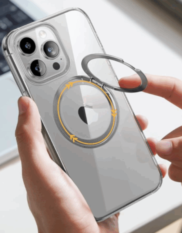 felixx Premium ORBIT Ring Case mit MagSafe für iPhone 16 Transparent/Silver – Bild 3