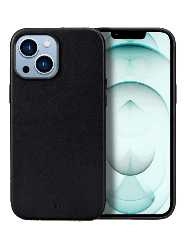 felixx Premium Leather Look Case Black MagSafe kompatibel für Apple iPhone 15